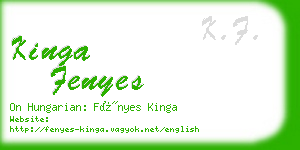 kinga fenyes business card